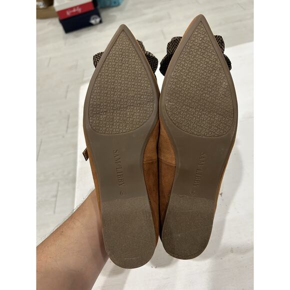 Sam & Libby Brown Ballet With Flower Flats Women's 6.5 - Picture 5 of 6